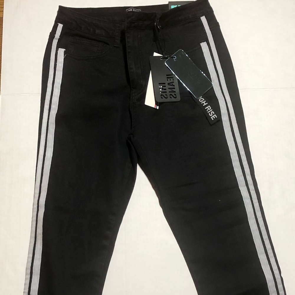 High waist jeans with black stripes frim rue 21